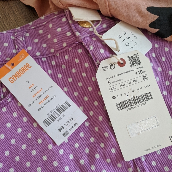 NWT Sz 5 Zara Kids Collection Shirt & Gymboree 5T polkadot jean skirt - Picture 3 of 3